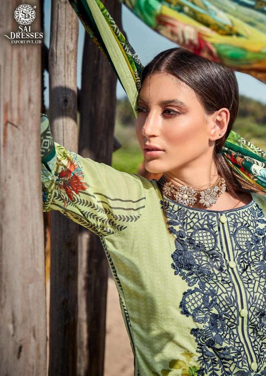 SAI DRESSES PRESENT RUNGREZ PURE COTTON EMBROIDERY PATCHES PAKISTANI STYLE SUMMER COLLECTION IN WHOLESALE RATE IN SURAT