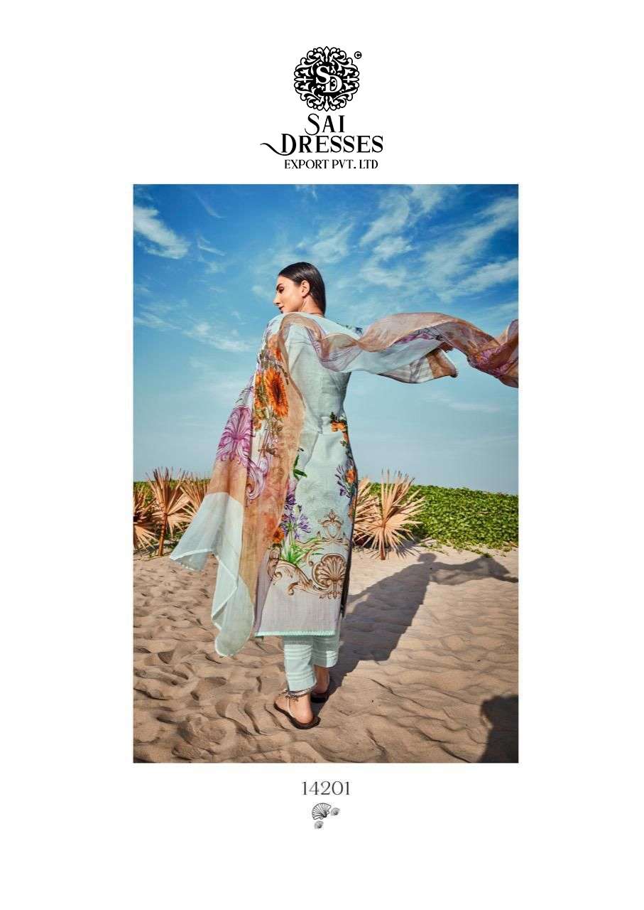 SAI DRESSES PRESENT RUNGREZ PURE COTTON EMBROIDERY PATCHES PAKISTANI STYLE SUMMER COLLECTION IN WHOLESALE RATE IN SURAT