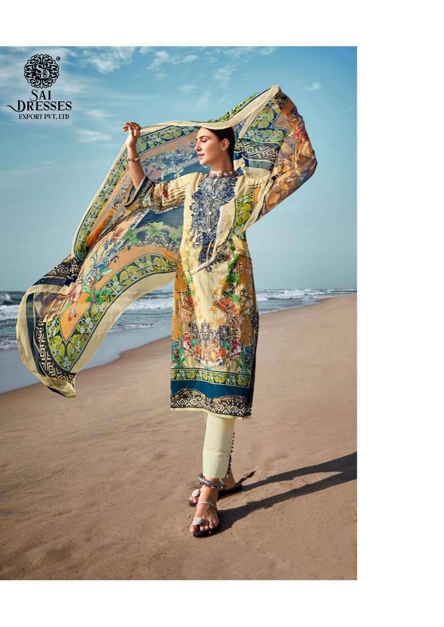 SAI DRESSES PRESENT RUNGREZ PURE COTTON EMBROIDERY PATCHES PAKISTANI STYLE SUMMER COLLECTION IN WHOLESALE RATE IN SURAT