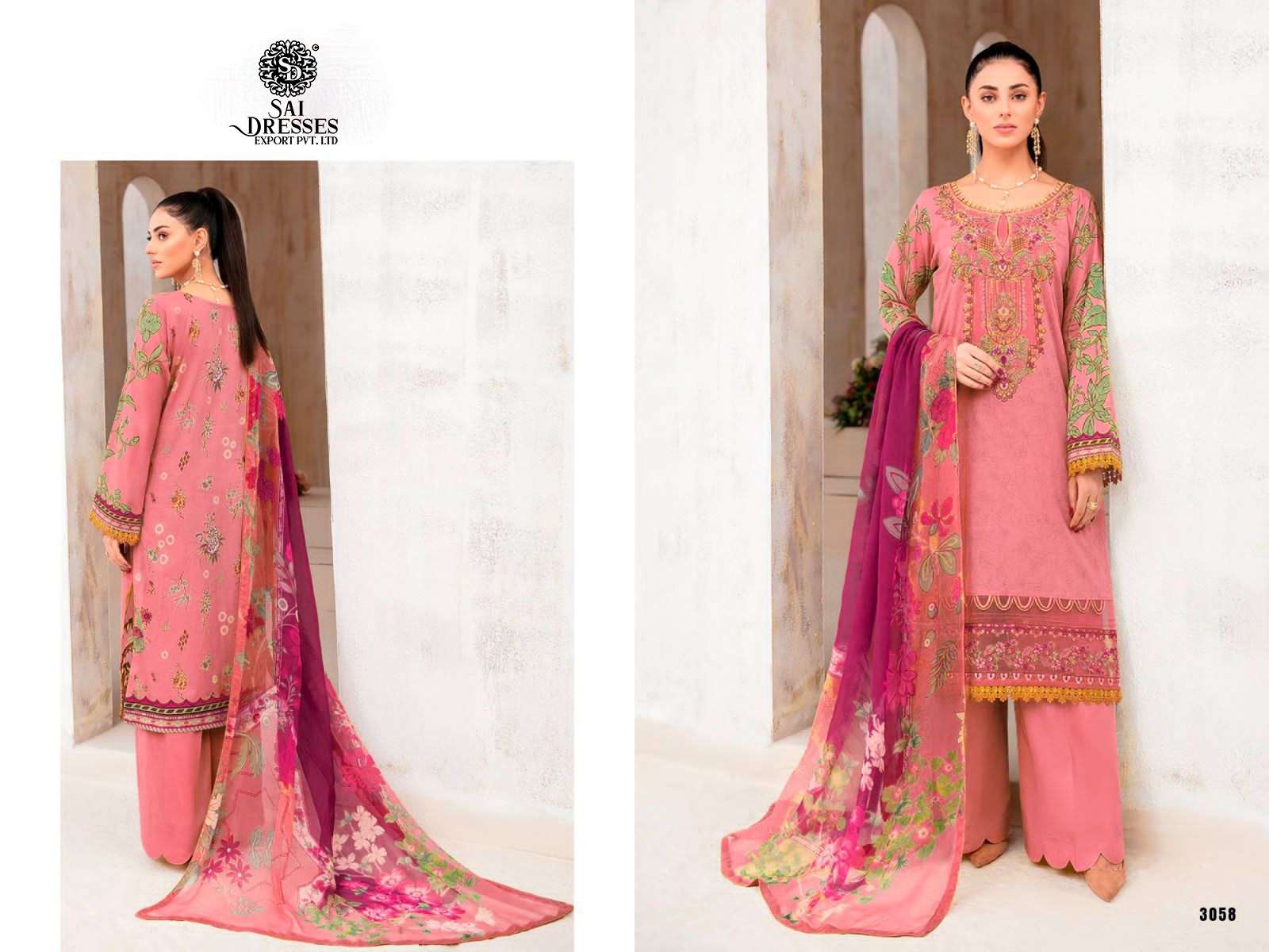 SAI DRESSES PRESENT RUNGREZ SPRING LAWN 23 PURE COTTON EMBROIDERED PAKISTANI SUMMER COLLECTION IN WHOLESALE RATE IN SURAT