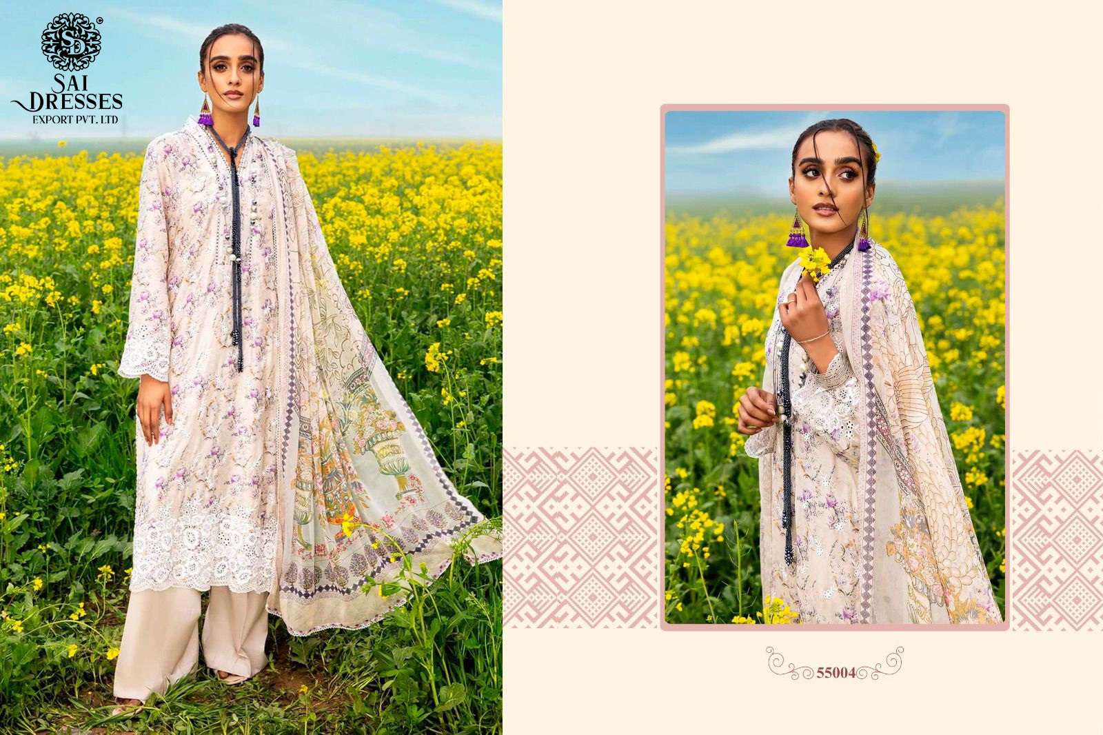 SAI DRESSES PRESENT ADAN LIBAS SARSOON DIGITAL PRINTED PAKISTANI DESIGNER SUMMER COLLECTION IN WHOLESALE RATE IN SURAT