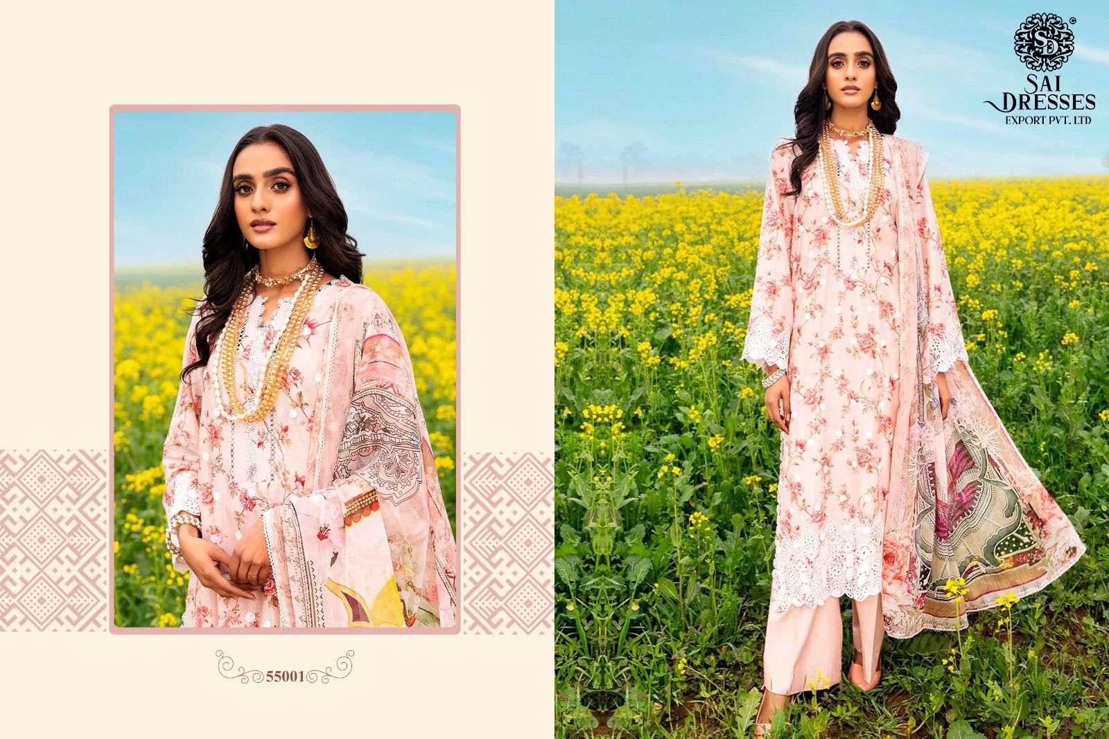 SAI DRESSES PRESENT ADAN LIBAS SARSOON DIGITAL PRINTED PAKISTANI DESIGNER SUMMER COLLECTION IN WHOLESALE RATE IN SURAT