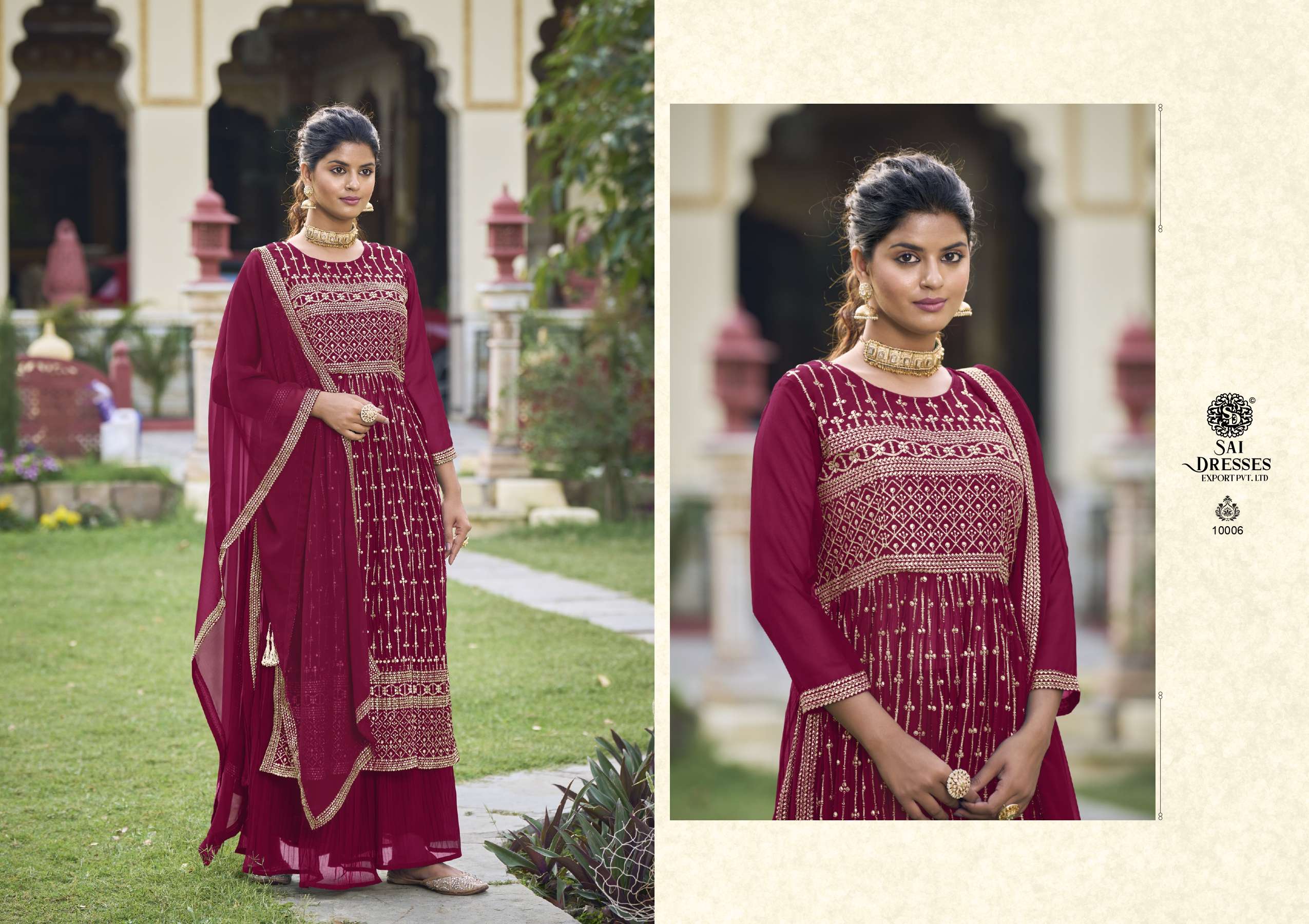 SAI DRESSES PRESENT AISHA READY TO WEAR NAYRA STYLE DESIGNER SUITS IN WHOLESALE RATE IN SURAT