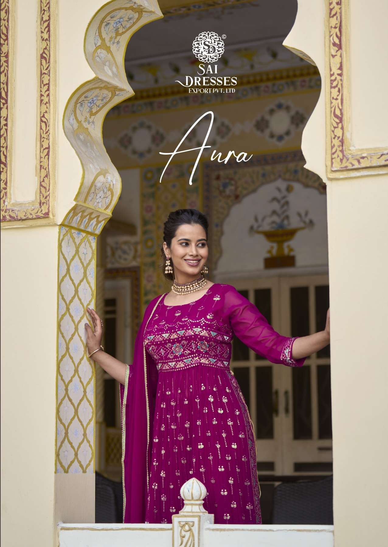 SAI DRESSES PRESENT AURA READY TO PARTY WEAR NAYRA CUT STYLE DESIGNER COLLECTION IN WHOLESALE RATE IN SURAT