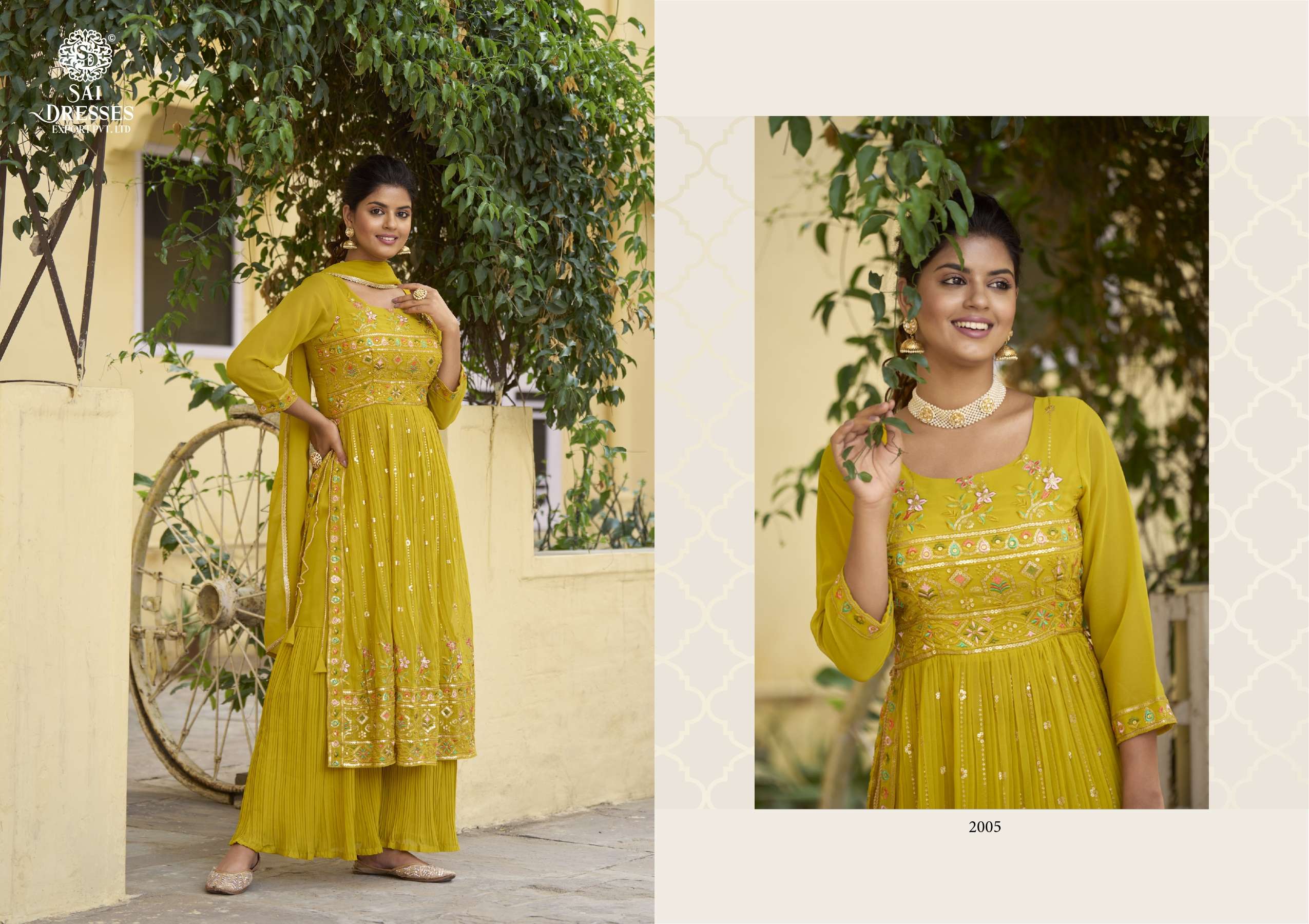 SAI DRESSES PRESENT AURA READY TO PARTY WEAR NAYRA CUT STYLE DESIGNER COLLECTION IN WHOLESALE RATE IN SURAT
