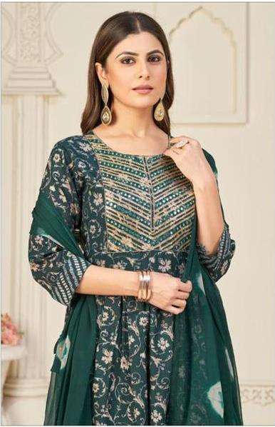 SAI DRESSES PRESENT D.NO 318 READY TO WEAR NAIRA CUT 3 PIECE COMBO COLLECTION IN WHOLESALE RATE IN SURAT