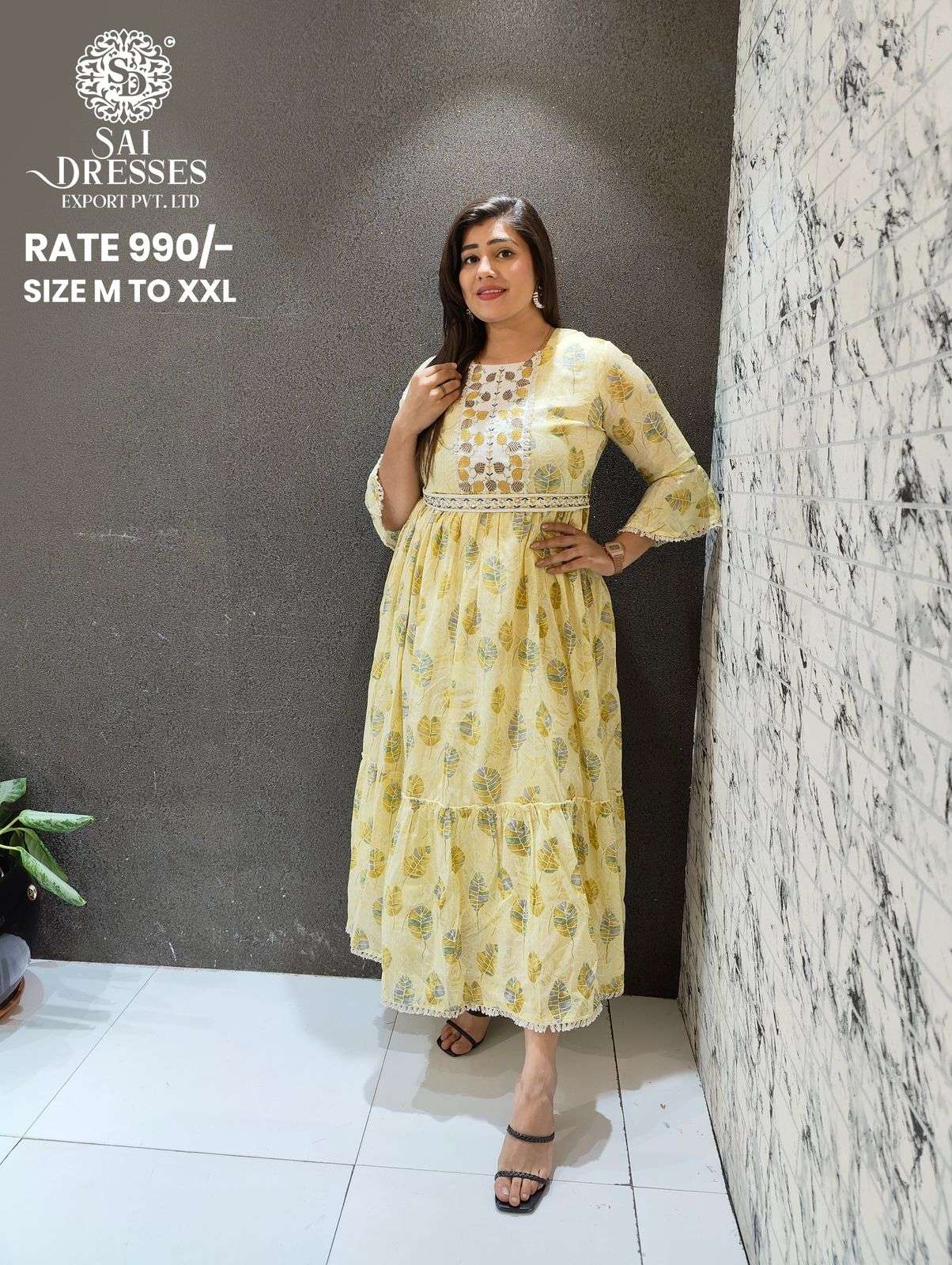 SAI DRESSES PRESENT D.NO 723 FANCY LONG DESIGNER KURTI COMBO COLLECTION IN WHOLESALE RATE IN SURAT