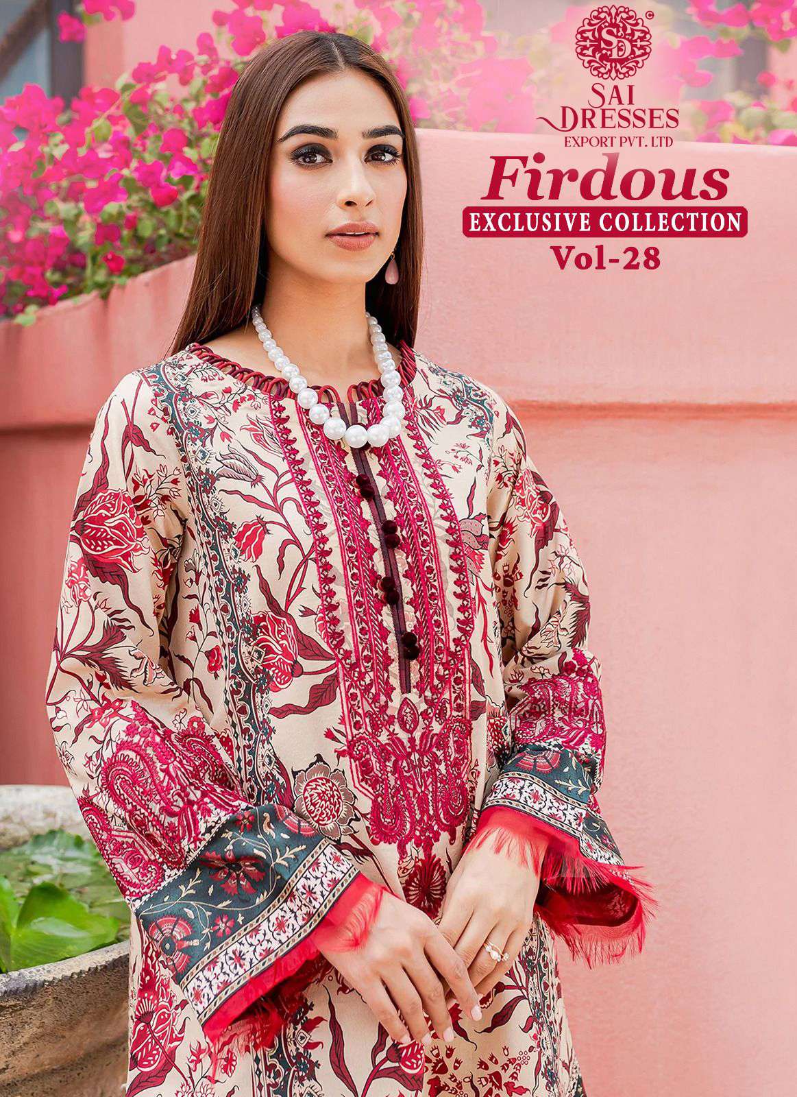 SAI DRESSES PRESENT FIRDOUS EXCLUSIVE COLLECTION VOL 28 SUMMER WEAR PURE COTTON PAKISTANI SALWAR SUITS IN WHOLESALE RATE IN SURAT