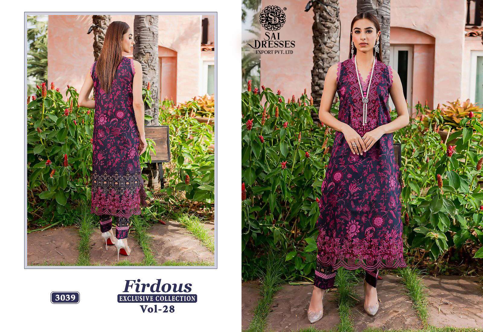 SAI DRESSES PRESENT FIRDOUS EXCLUSIVE COLLECTION VOL 28 SUMMER WEAR PURE COTTON PAKISTANI SALWAR SUITS IN WHOLESALE RATE IN SURAT