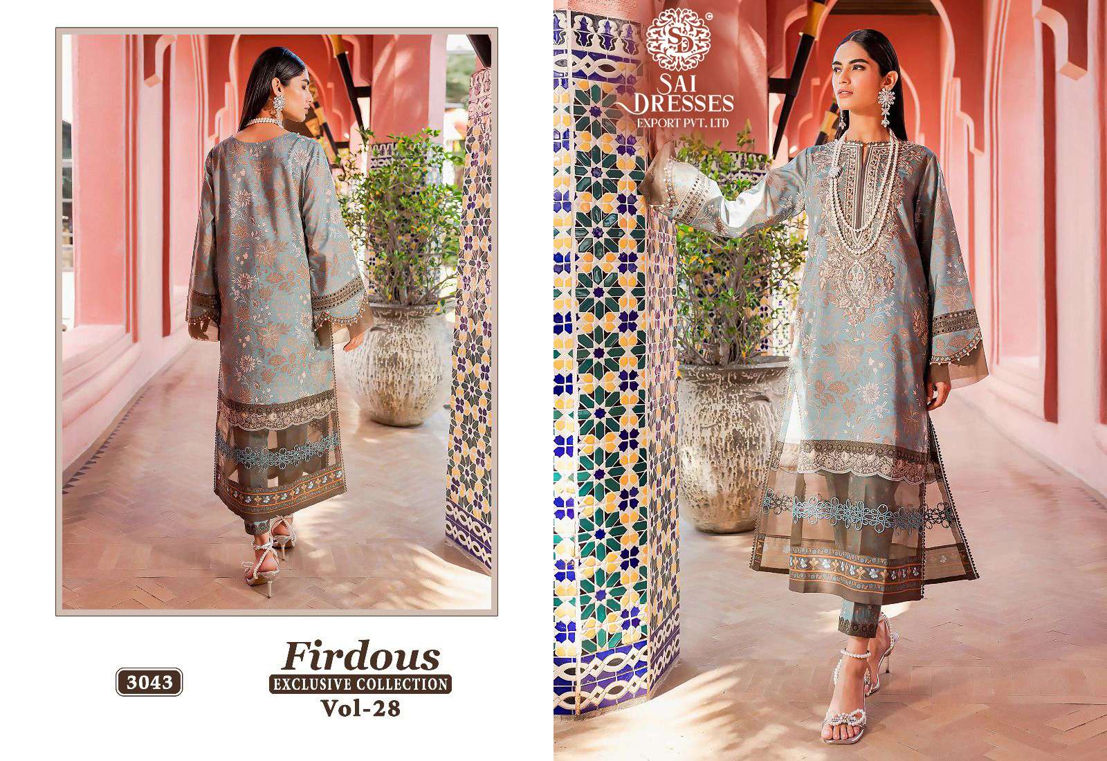 SAI DRESSES PRESENT FIRDOUS EXCLUSIVE COLLECTION VOL 28 SUMMER WEAR PURE COTTON PAKISTANI SALWAR SUITS IN WHOLESALE RATE IN SURAT