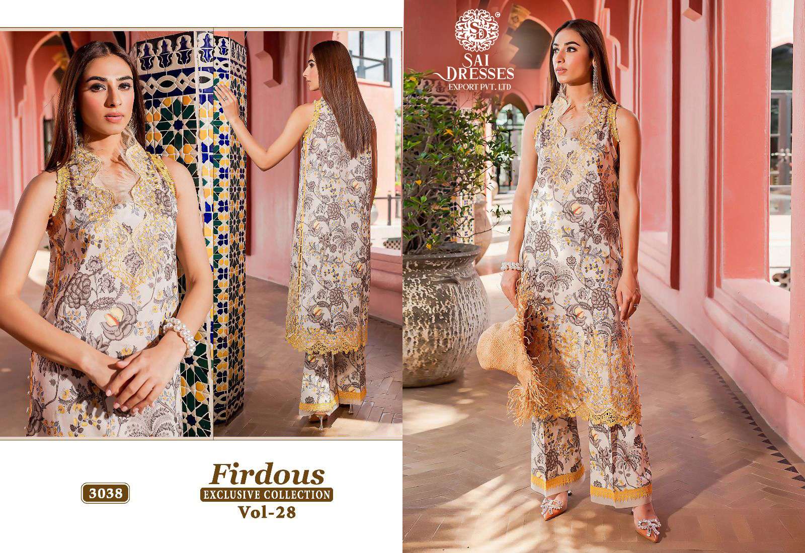 SAI DRESSES PRESENT FIRDOUS EXCLUSIVE COLLECTION VOL 28 SUMMER WEAR PURE COTTON PAKISTANI SALWAR SUITS IN WHOLESALE RATE IN SURAT