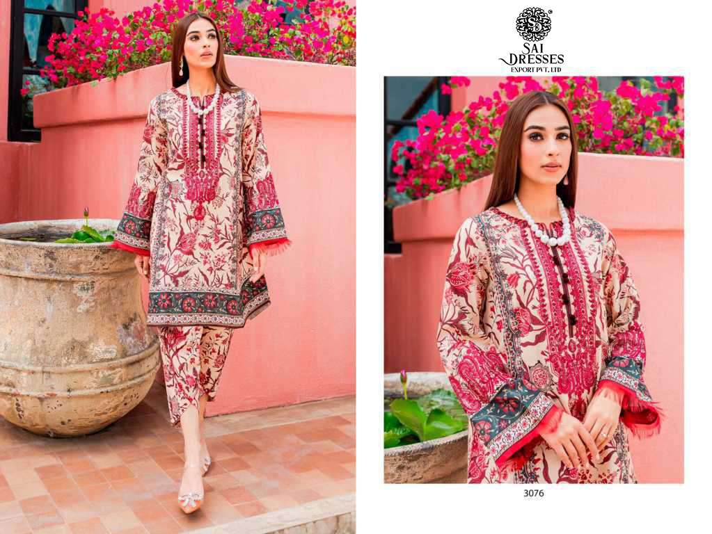 SAI DRESSES PRESENT FIRDOUS FLORA SUMMER WEAR PURE COTTON PAKISTANI DESIGNER COLLECTION IN WHOLESALE RATE IN SURAT