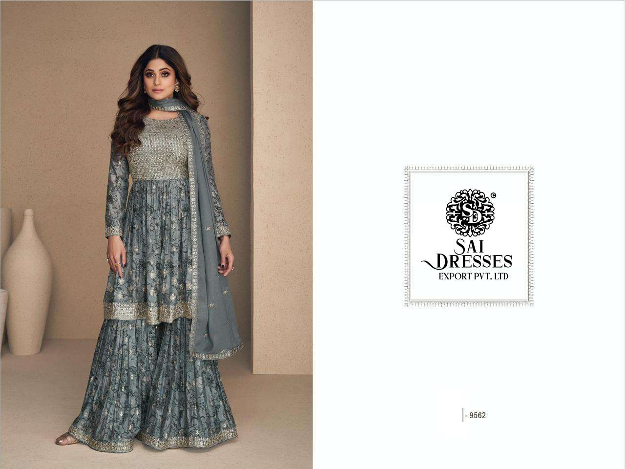 SAI DRESSES PRESENT FLOWER READYMADE SHARARA STYLE DESIGNER SUITS IN WHOLESALE RATE IN SURAT