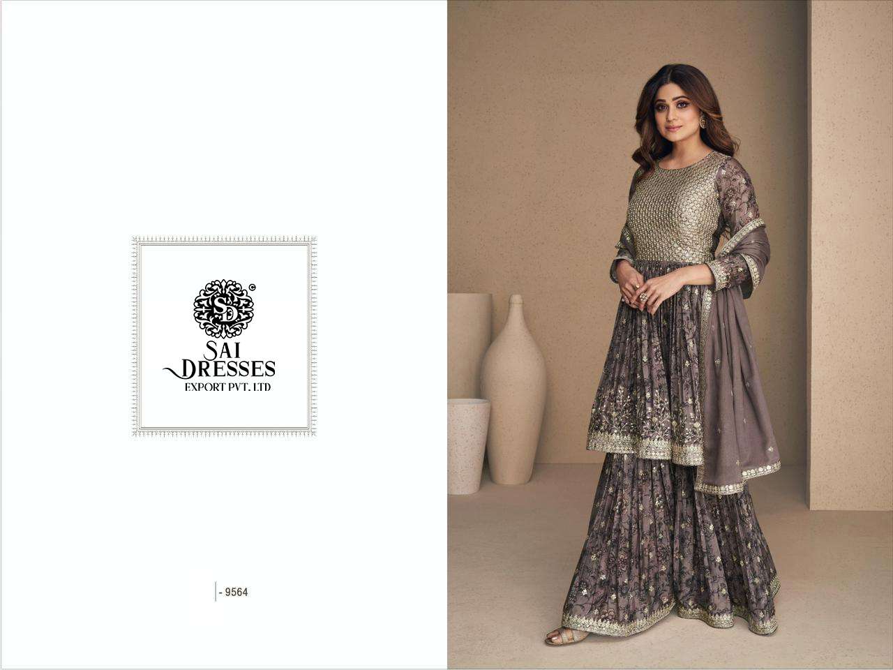 SAI DRESSES PRESENT FLOWER READYMADE SHARARA STYLE DESIGNER SUITS IN WHOLESALE RATE IN SURAT