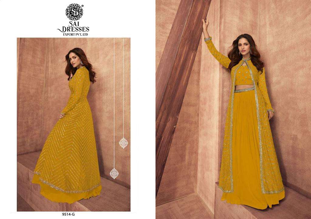 SAI DRESSES PRESENT IMPRESSION FUSION CHINON SILK EMBROIDERED READYMADE DESIGNER SUITS IN WHOLESALE RATE IN SURAT 