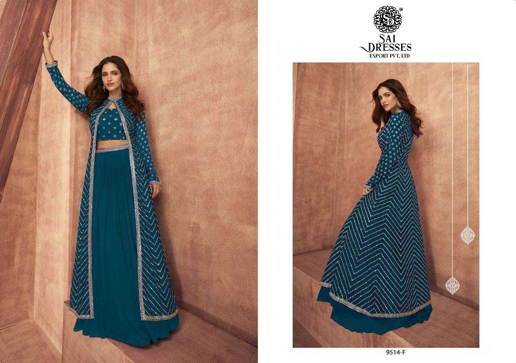 SAI DRESSES PRESENT IMPRESSION FUSION CHINON SILK EMBROIDERED READYMADE DESIGNER SUITS IN WHOLESALE RATE IN SURAT 