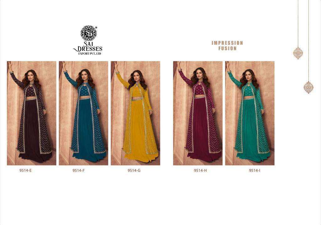 SAI DRESSES PRESENT IMPRESSION FUSION CHINON SILK EMBROIDERED READYMADE DESIGNER SUITS IN WHOLESALE RATE IN SURAT 