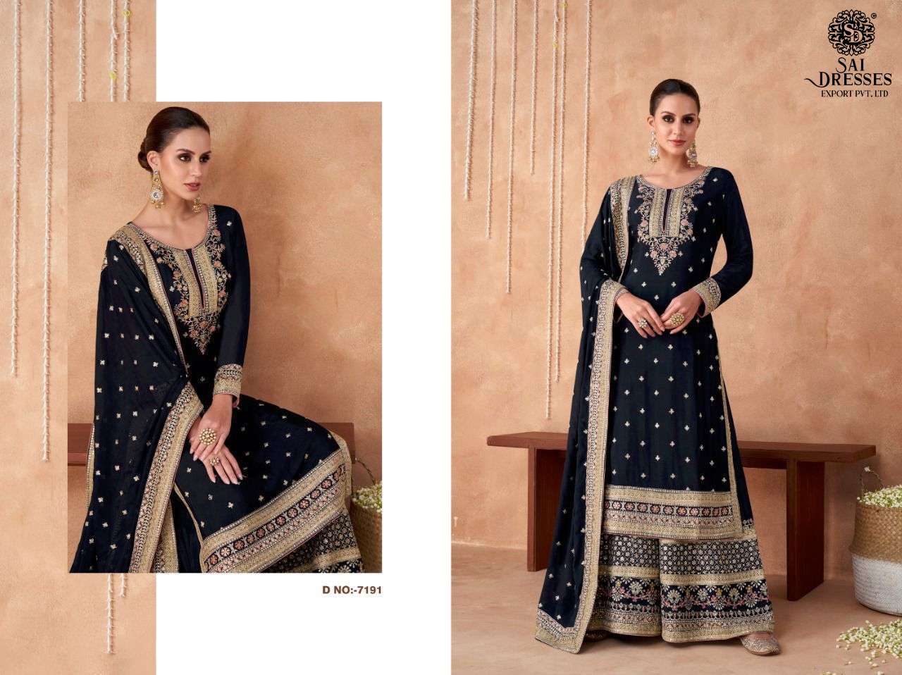 SAI DRESSES PRESENT IZHAAR NX READYMADE PLAZZO STYLE DESIGNER SUITS IN WHOLESALE RATE IN SURAT