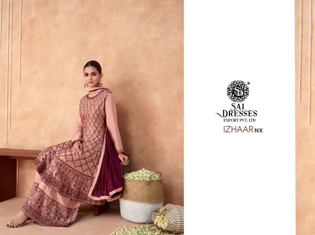 SAI DRESSES PRESENT IZHAAR NX READYMADE PLAZZO STYLE DESIGNER SUITS IN WHOLESALE RATE IN SURAT