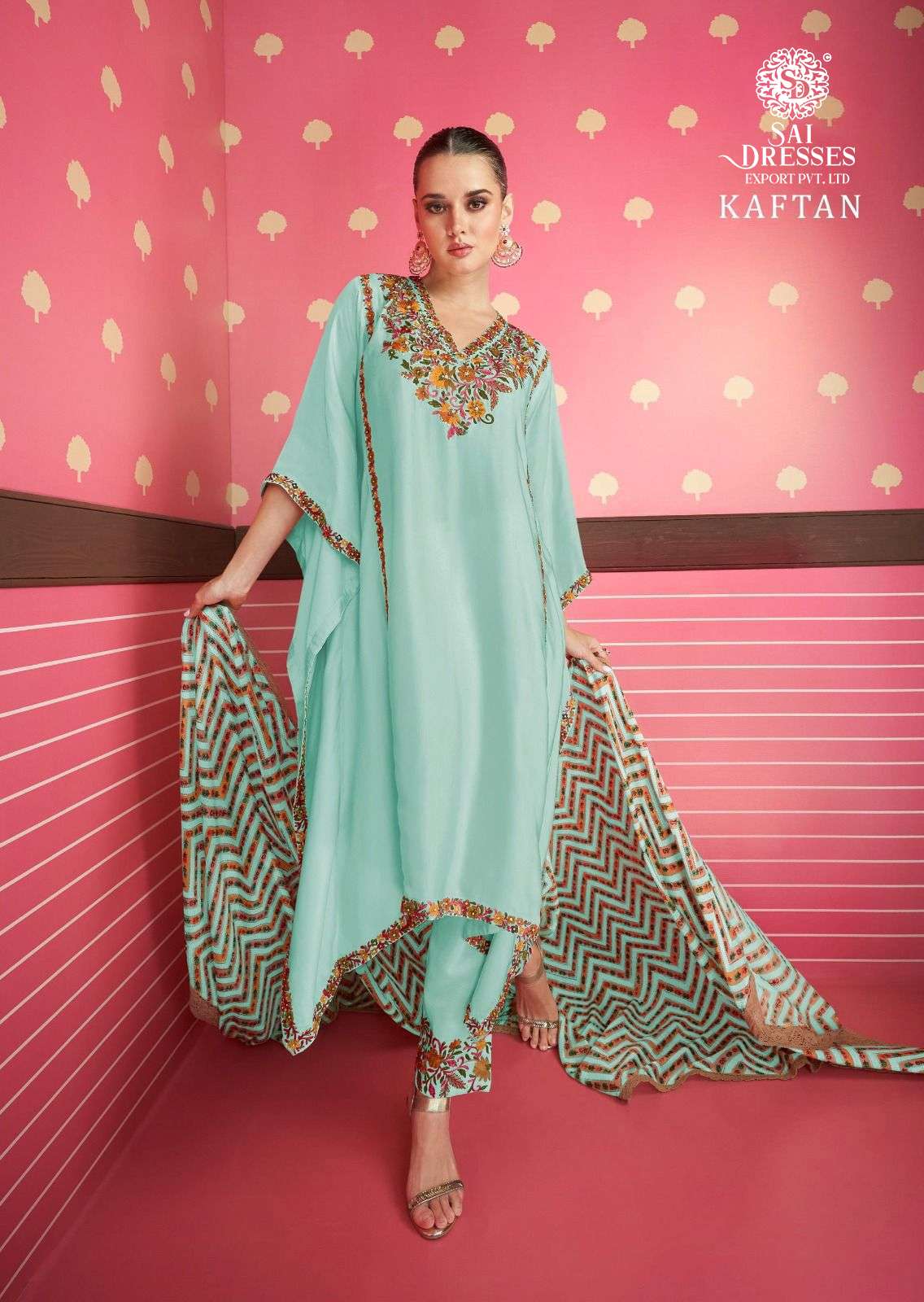 SAI DRESSES PRESENT KAFTAN READYMADE FANCY DESIGNER SUITS IN WHOLESALE RATE IN SURAT