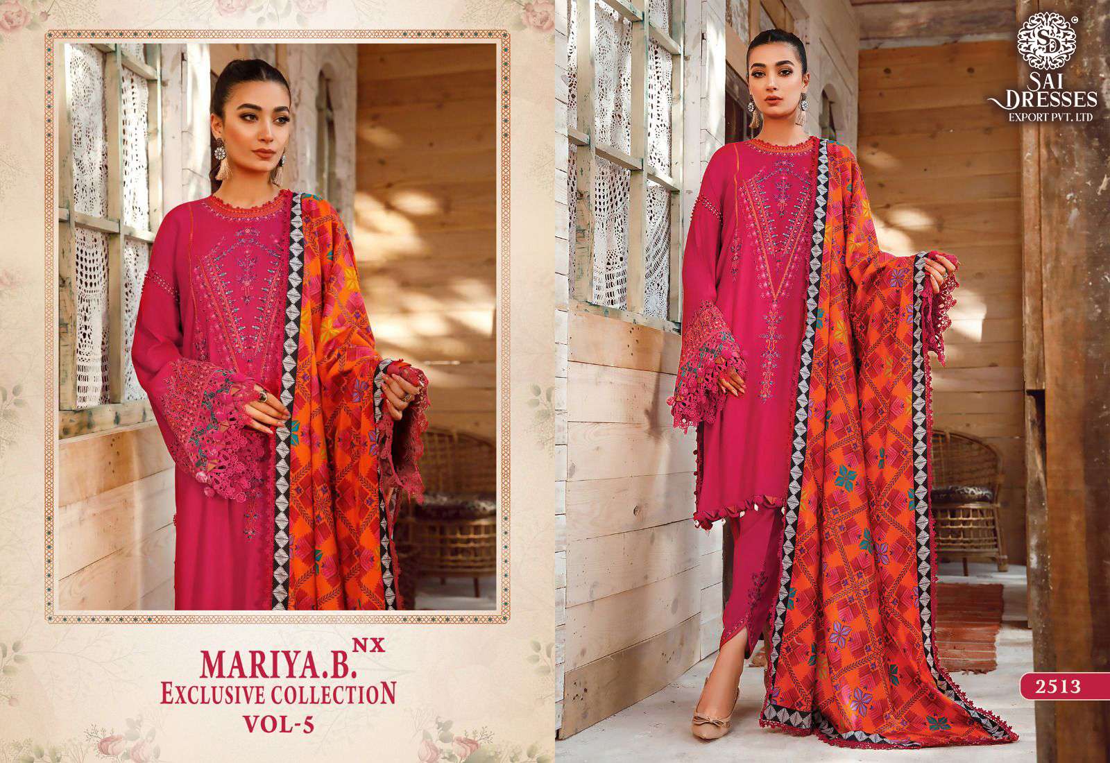 SAI DRESSES PRESENT MARIA B EXCLUSIVE COLLECTION VOL 5 NX HEAVY KASMIRI SELF EMBROIDERED DESIGNER PAKISTANI SALWAR SUITS IN WHOLESALE RATE IN SURAT