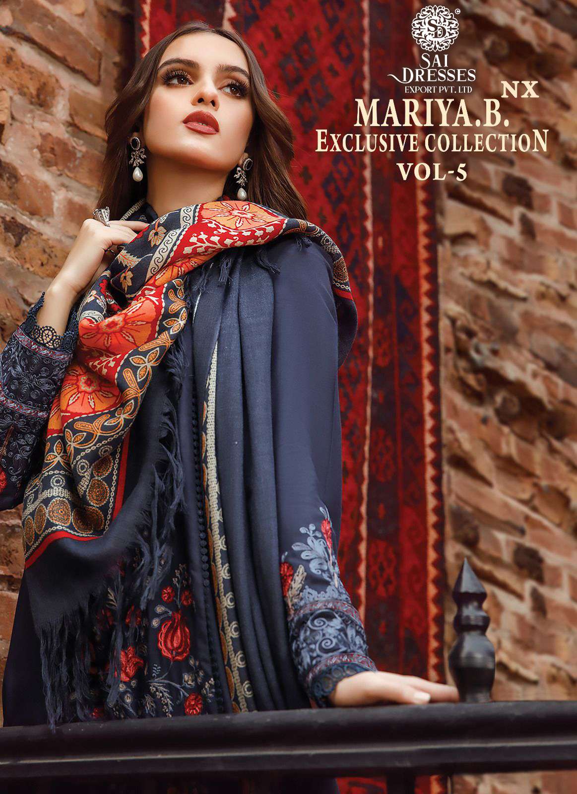 SAI DRESSES PRESENT MARIA B EXCLUSIVE COLLECTION VOL 5 NX HEAVY KASMIRI SELF EMBROIDERED DESIGNER PAKISTANI SALWAR SUITS IN WHOLESALE RATE IN SURAT