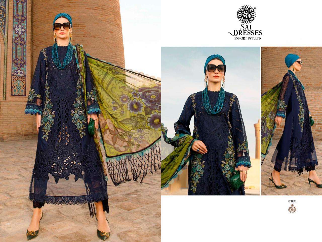 SAI DRESSES PRESENT MARIA B LAWN 23 - 2 SUMMER WEAR FANCY PAKISTANI DESIGNER SUITS IN WHOLESALE RATE IN SURAT