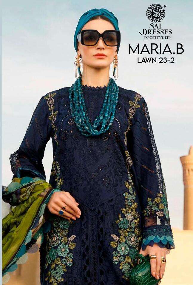 SAI DRESSES PRESENT MARIA B LAWN 23 - 2 SUMMER WEAR FANCY PAKISTANI DESIGNER SUITS IN WHOLESALE RATE IN SURAT