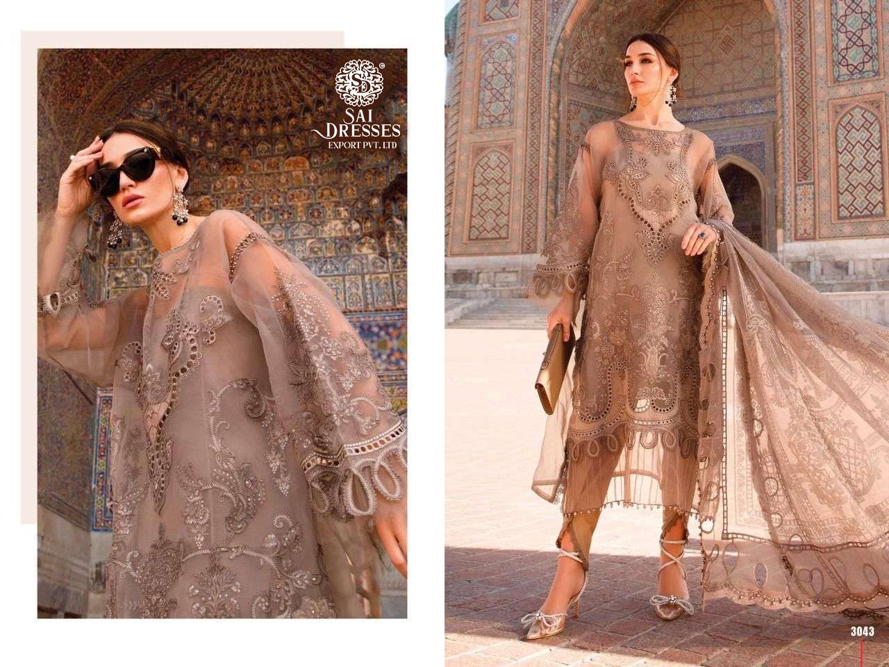 SAI DRESSES PRESENT MARIA B LAWN VOUAGE A LUXE PAKISTANI DESIGNER SUITS IN WHOLESALE RATE IN SURAT