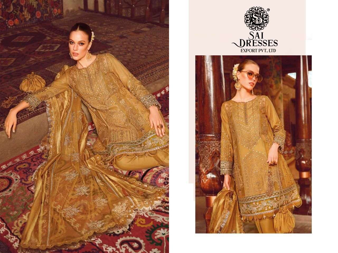 SAI DRESSES PRESENT MARIA B LAWN VOUAGE A LUXE PAKISTANI DESIGNER SUITS IN WHOLESALE RATE IN SURAT