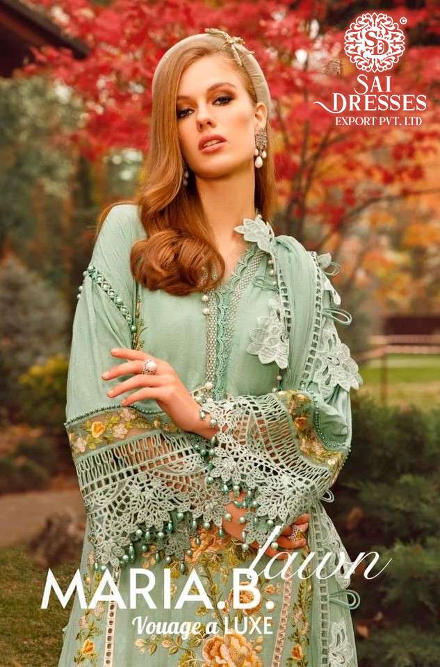 SAI DRESSES PRESENT MARIA B LAWN VOUAGE A LUXE PAKISTANI DESIGNER SUITS IN WHOLESALE RATE IN SURAT