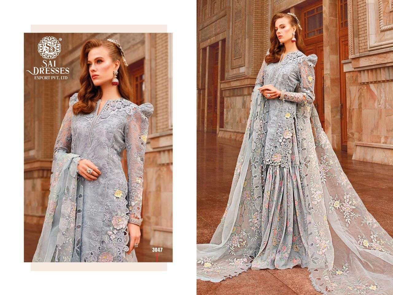 SAI DRESSES PRESENT MARIA B LAWN VOUAGE A LUXE PAKISTANI DESIGNER SUITS IN WHOLESALE RATE IN SURAT