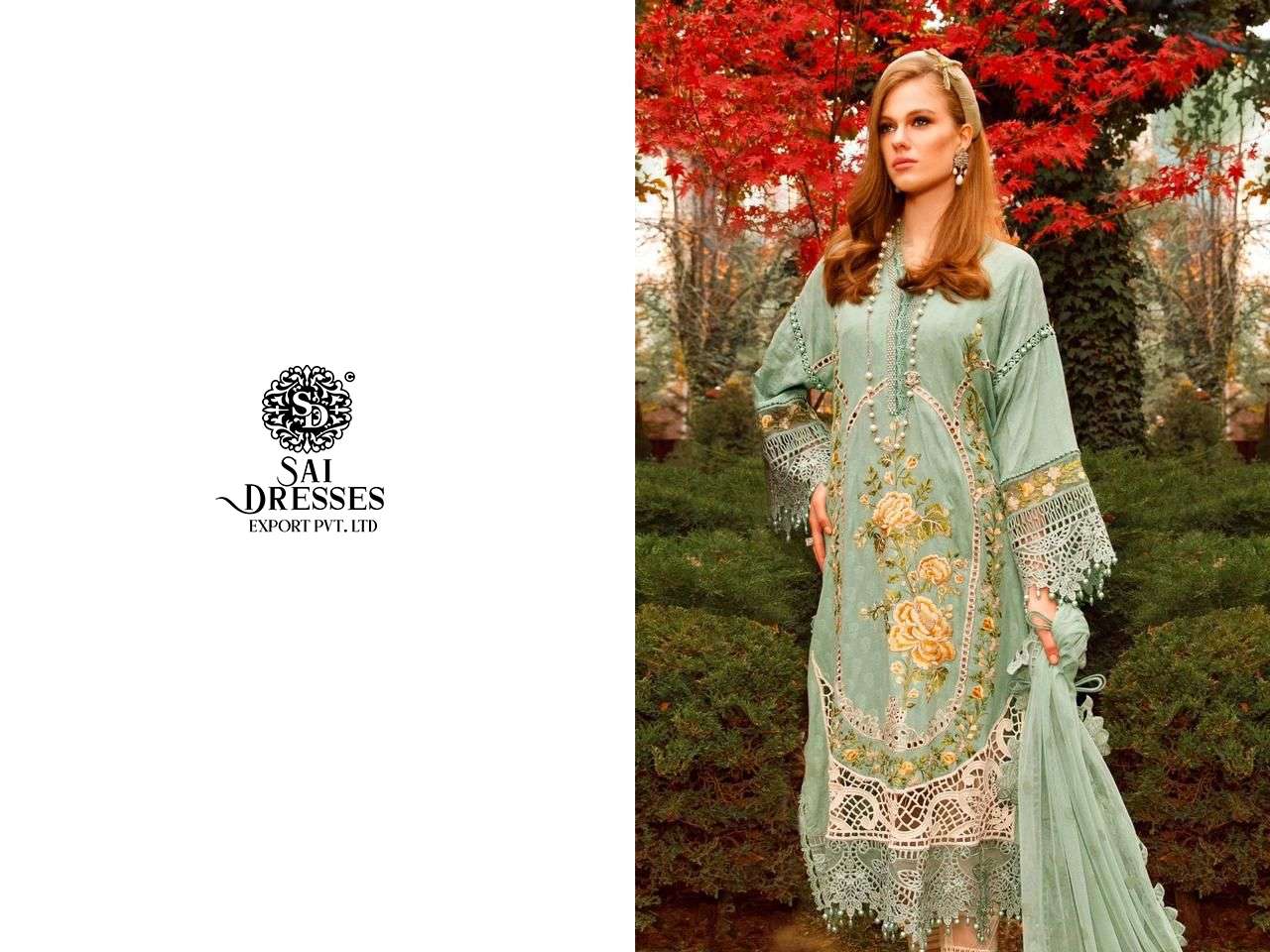 SAI DRESSES PRESENT MARIA B LAWN VOUAGE A LUXE PAKISTANI DESIGNER SUITS IN WHOLESALE RATE IN SURAT