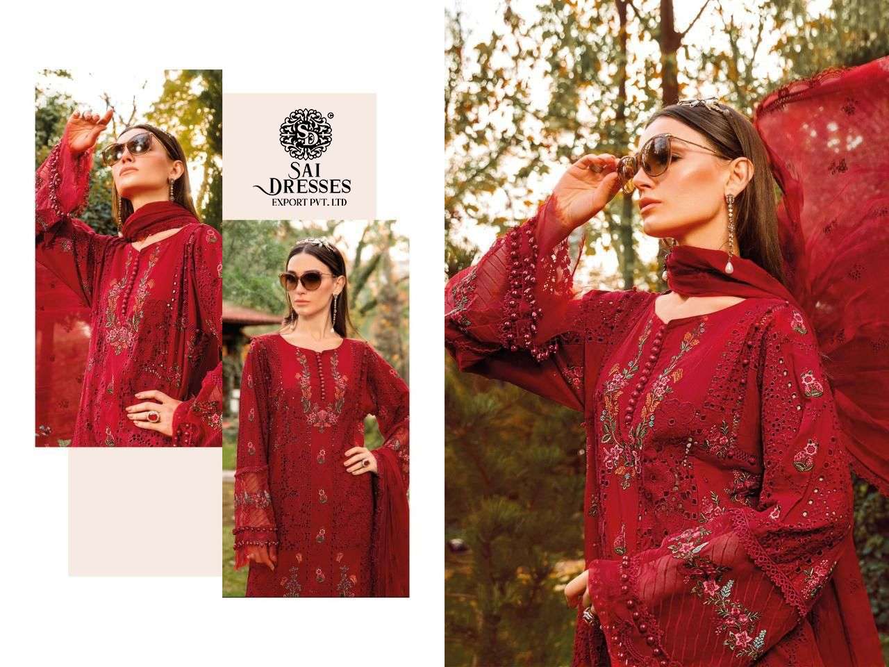 SAI DRESSES PRESENT MARIA B LAWN VOUAGE A LUXE PAKISTANI DESIGNER SUITS IN WHOLESALE RATE IN SURAT