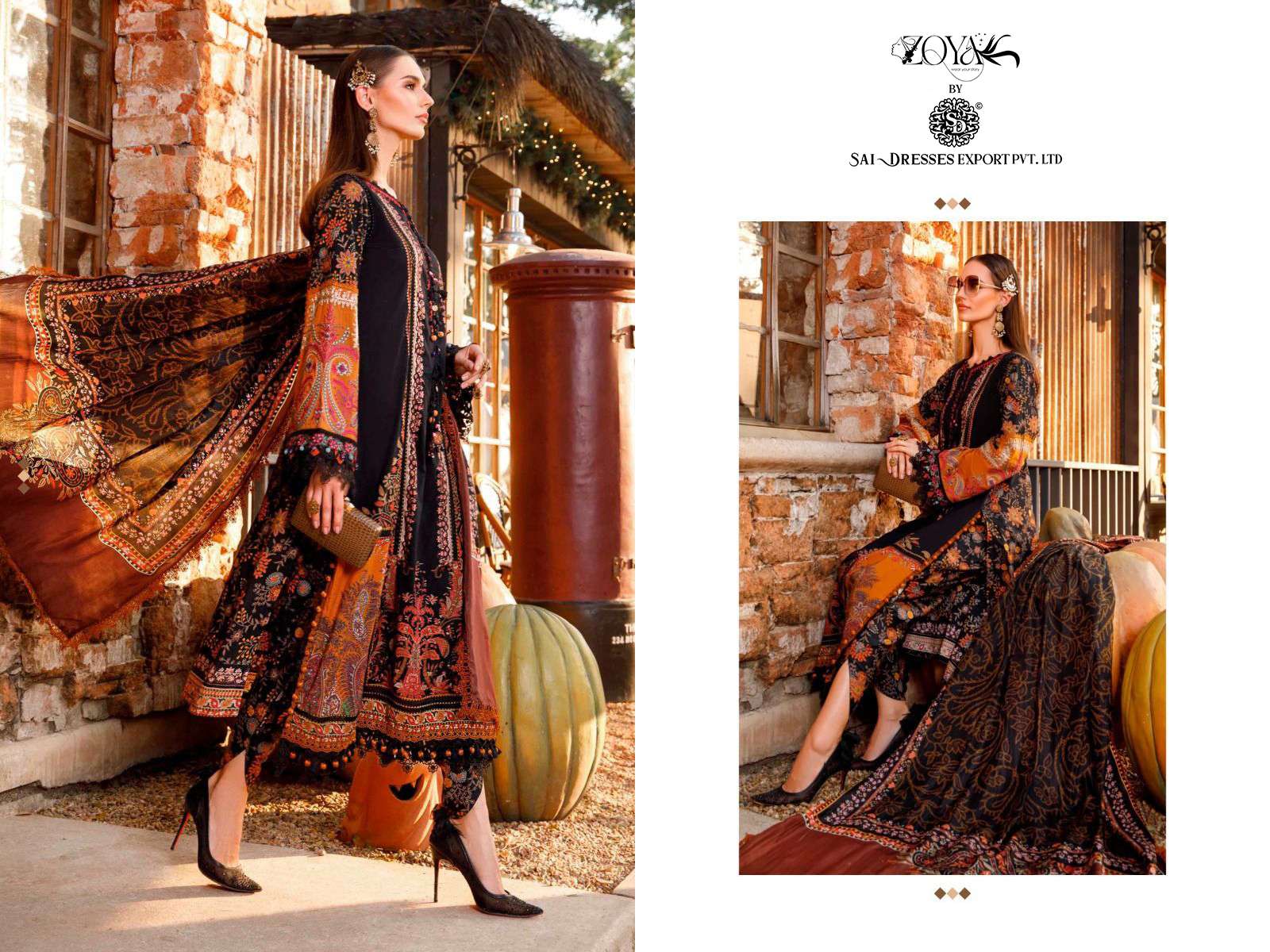 SAI DRESSES PRESENT MARIA B M PRINT 23 - 2 BEAUTIFUL SUMMER WEAR PAKISTANI DESIGNER SALWAR SUITS IN WHOLESALE RATE IN SURAT