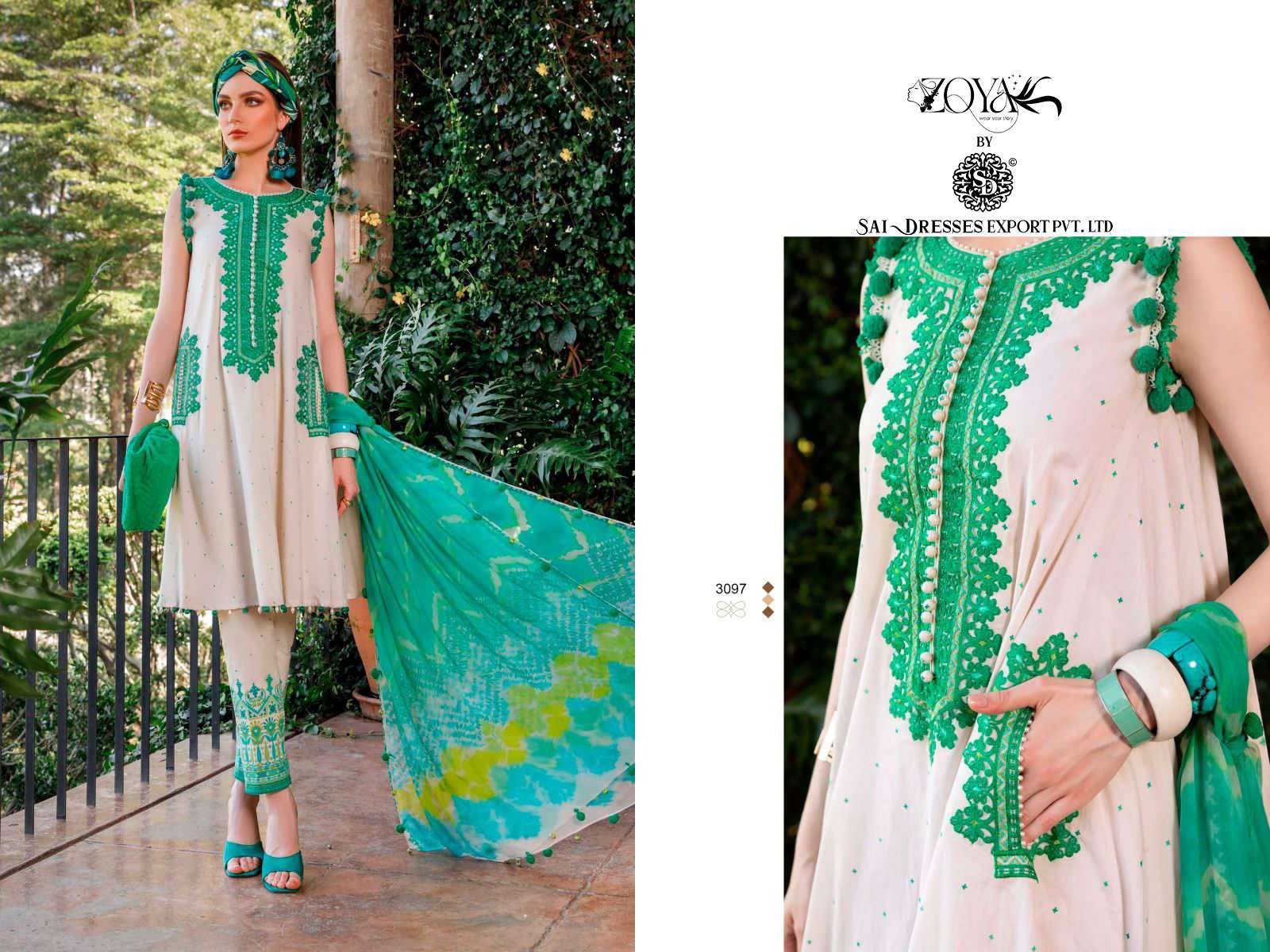 SAI DRESSES PRESENT MARIA B M PRINT 23 - 2 BEAUTIFUL SUMMER WEAR PAKISTANI DESIGNER SALWAR SUITS IN WHOLESALE RATE IN SURAT