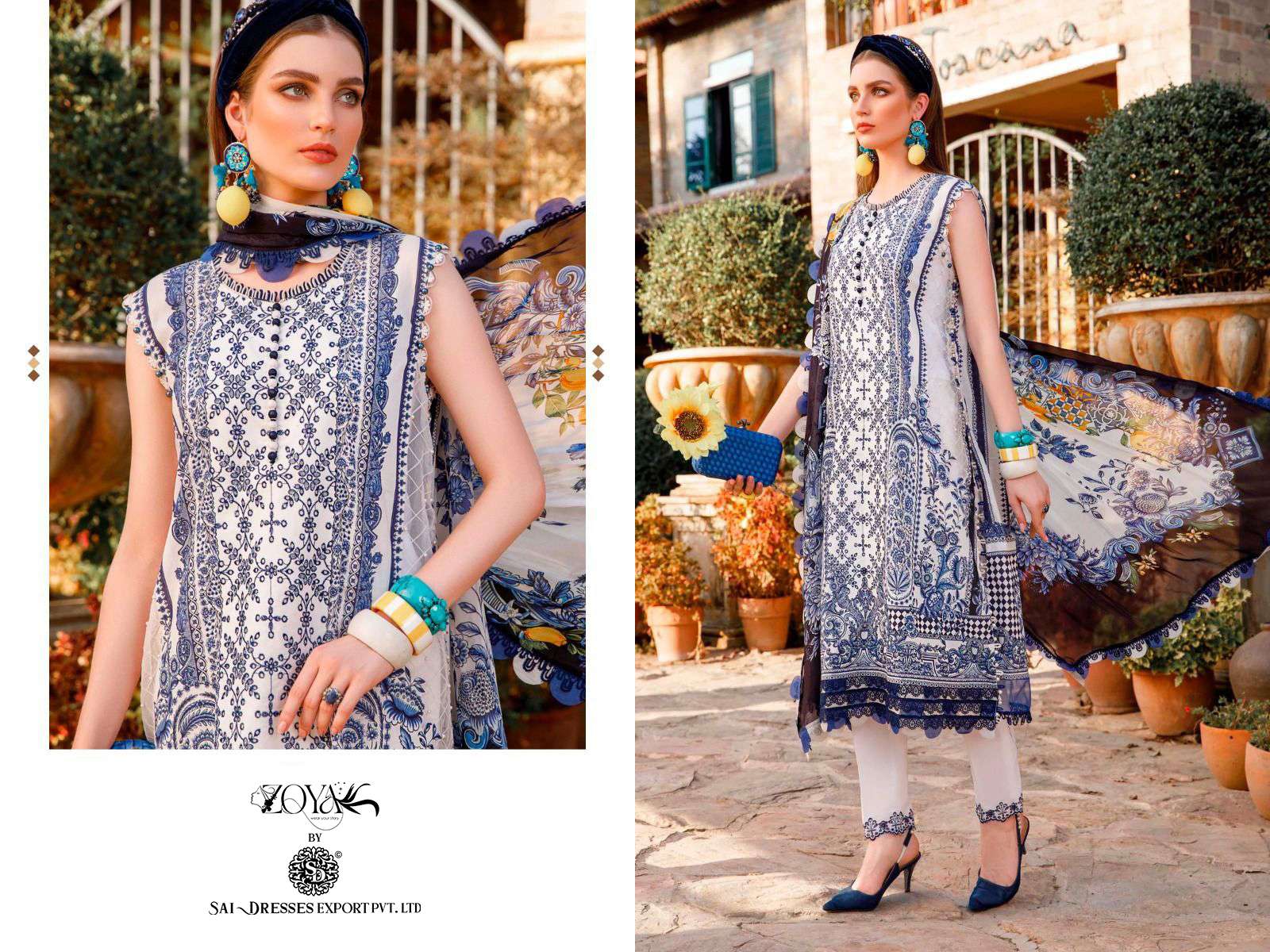 SAI DRESSES PRESENT MARIA B M PRINT 23 - 2 BEAUTIFUL SUMMER WEAR PAKISTANI DESIGNER SALWAR SUITS IN WHOLESALE RATE IN SURAT