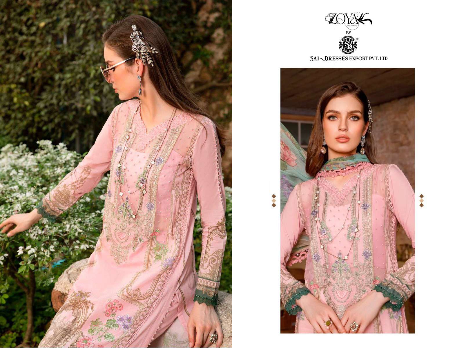 SAI DRESSES PRESENT MARIA B M PRINT 23 - 2 BEAUTIFUL SUMMER WEAR PAKISTANI DESIGNER SALWAR SUITS IN WHOLESALE RATE IN SURAT