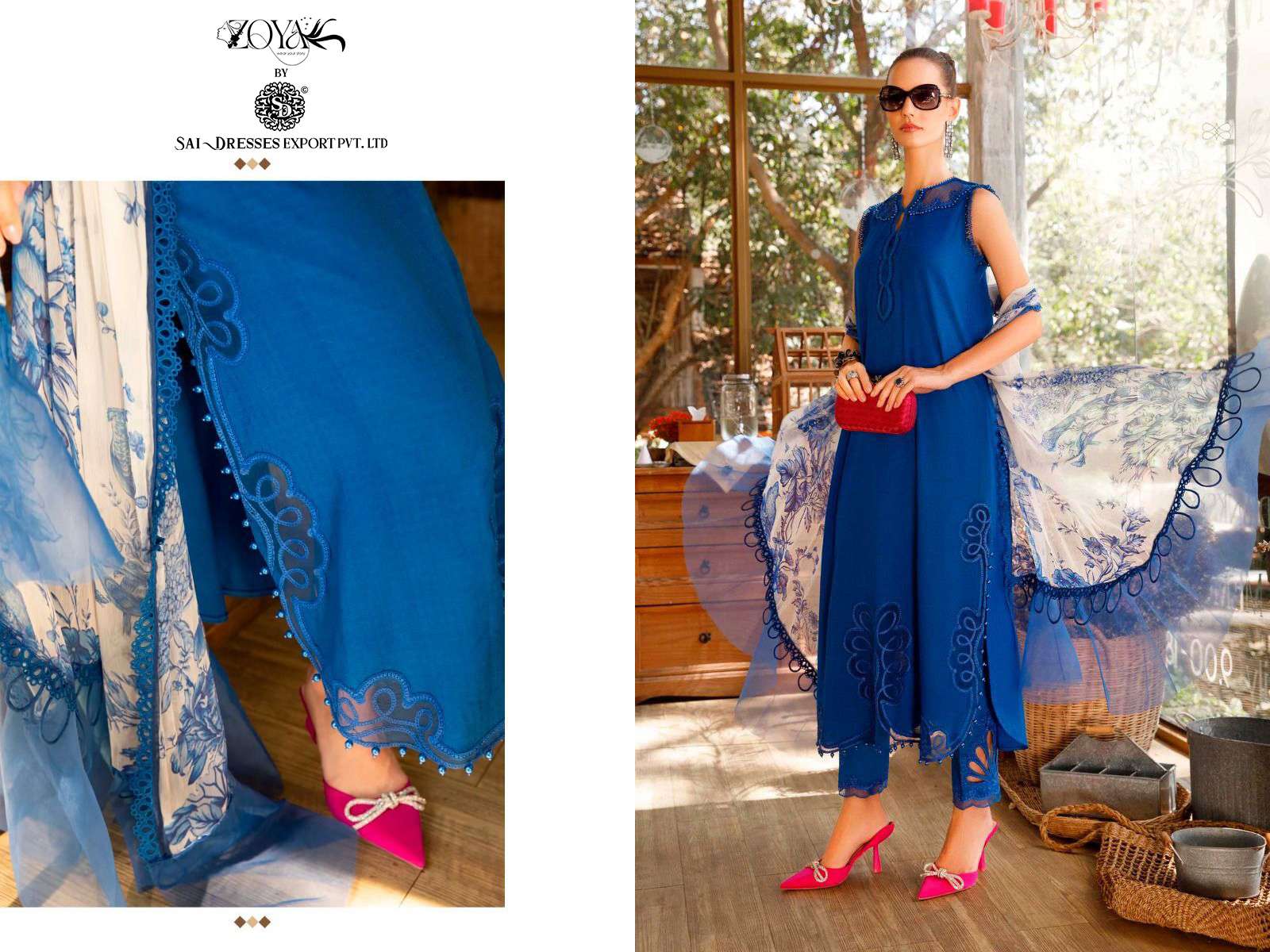 SAI DRESSES PRESENT MARIA B M PRINT 23 - 2 BEAUTIFUL SUMMER WEAR PAKISTANI DESIGNER SALWAR SUITS IN WHOLESALE RATE IN SURAT