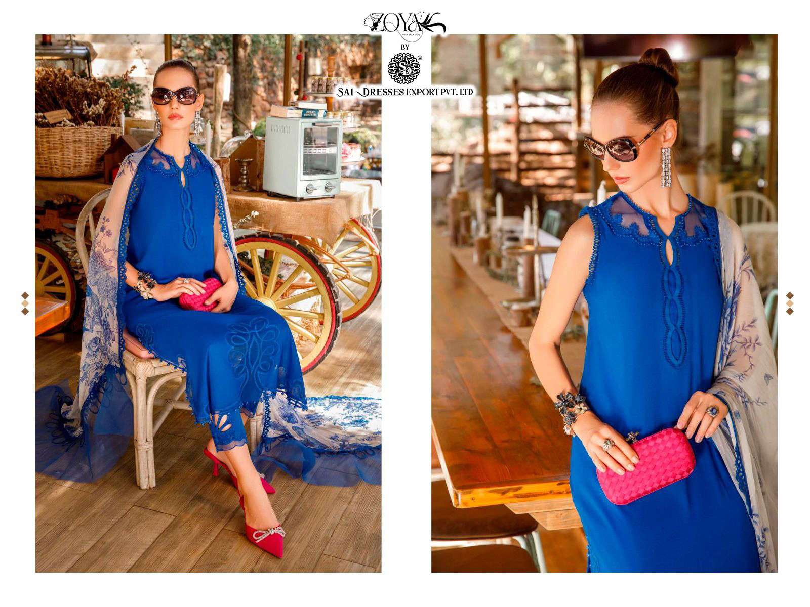 SAI DRESSES PRESENT MARIA B M PRINT 23 - 2 BEAUTIFUL SUMMER WEAR PAKISTANI DESIGNER SALWAR SUITS IN WHOLESALE RATE IN SURAT