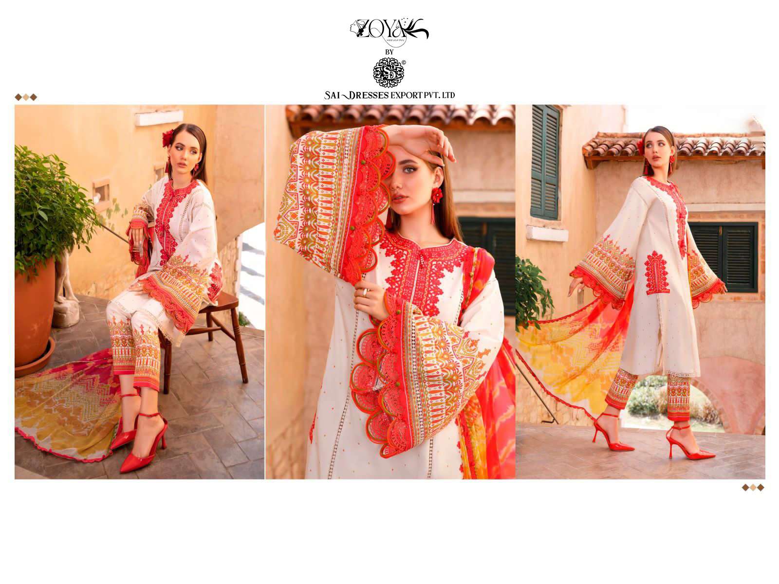 SAI DRESSES PRESENT MARIA B M PRINT 23 - 2 BEAUTIFUL SUMMER WEAR PAKISTANI DESIGNER SALWAR SUITS IN WHOLESALE RATE IN SURAT