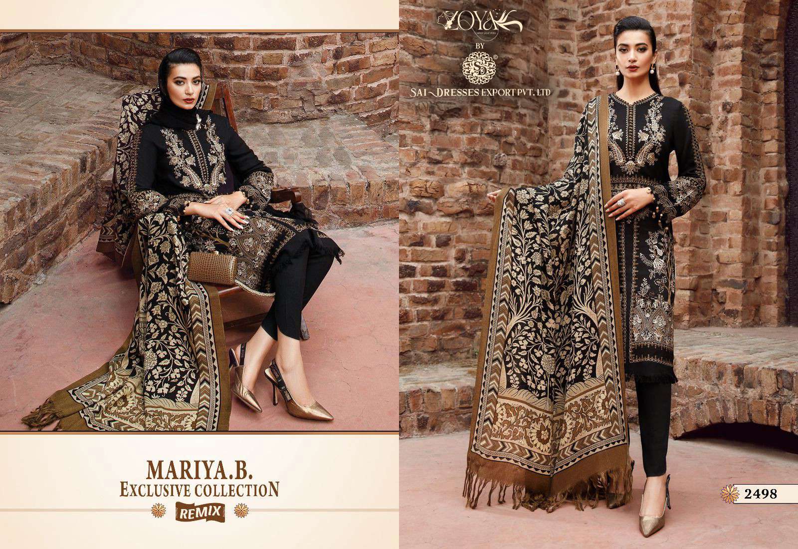 SAI DRESSES PRESENT MARIYA B EXCLUSIVE COLLECTION REMIX KASMIRI SELF EMBROIDERED PAKISTANI DESIGNER SUITS IN WHOLESALE RATE IN SURAT