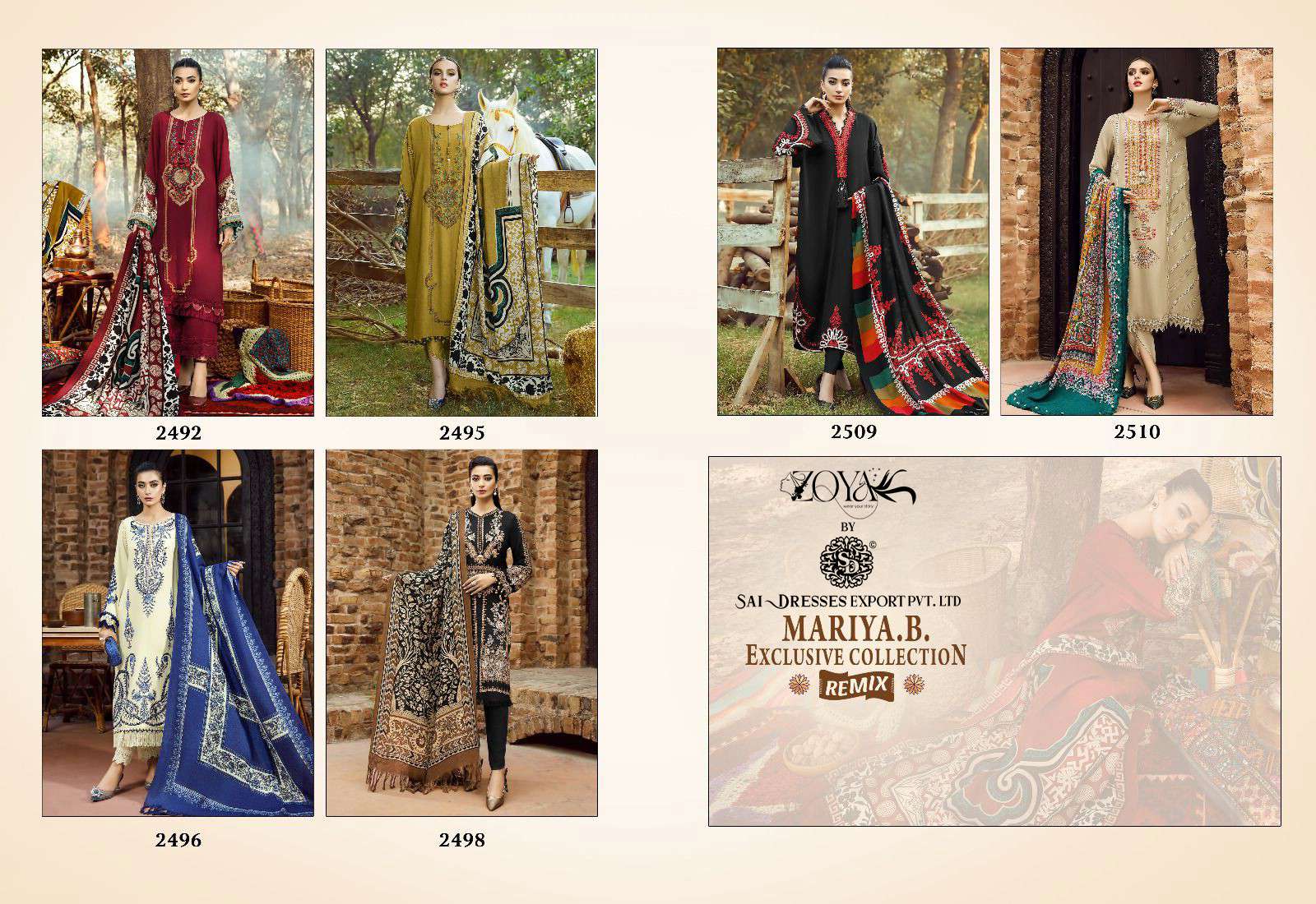 SAI DRESSES PRESENT MARIYA B EXCLUSIVE COLLECTION REMIX KASMIRI SELF EMBROIDERED PAKISTANI DESIGNER SUITS IN WHOLESALE RATE IN SURAT