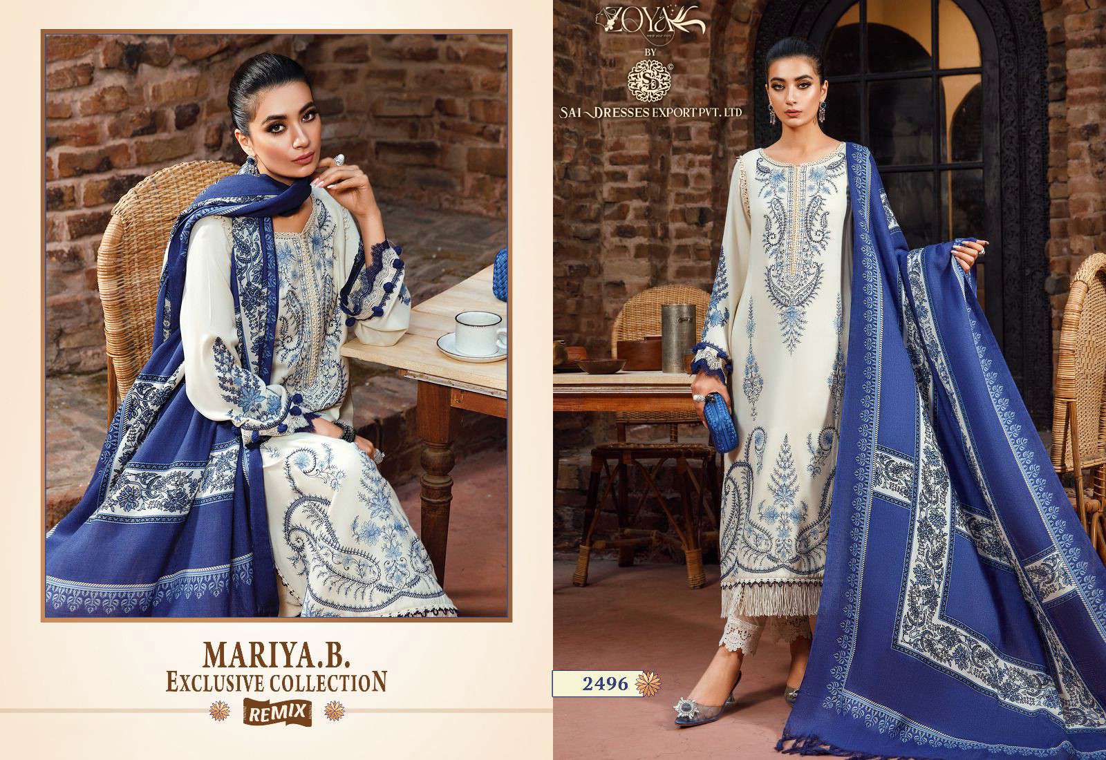 SAI DRESSES PRESENT MARIYA B EXCLUSIVE COLLECTION REMIX KASMIRI SELF EMBROIDERED PAKISTANI DESIGNER SUITS IN WHOLESALE RATE IN SURAT