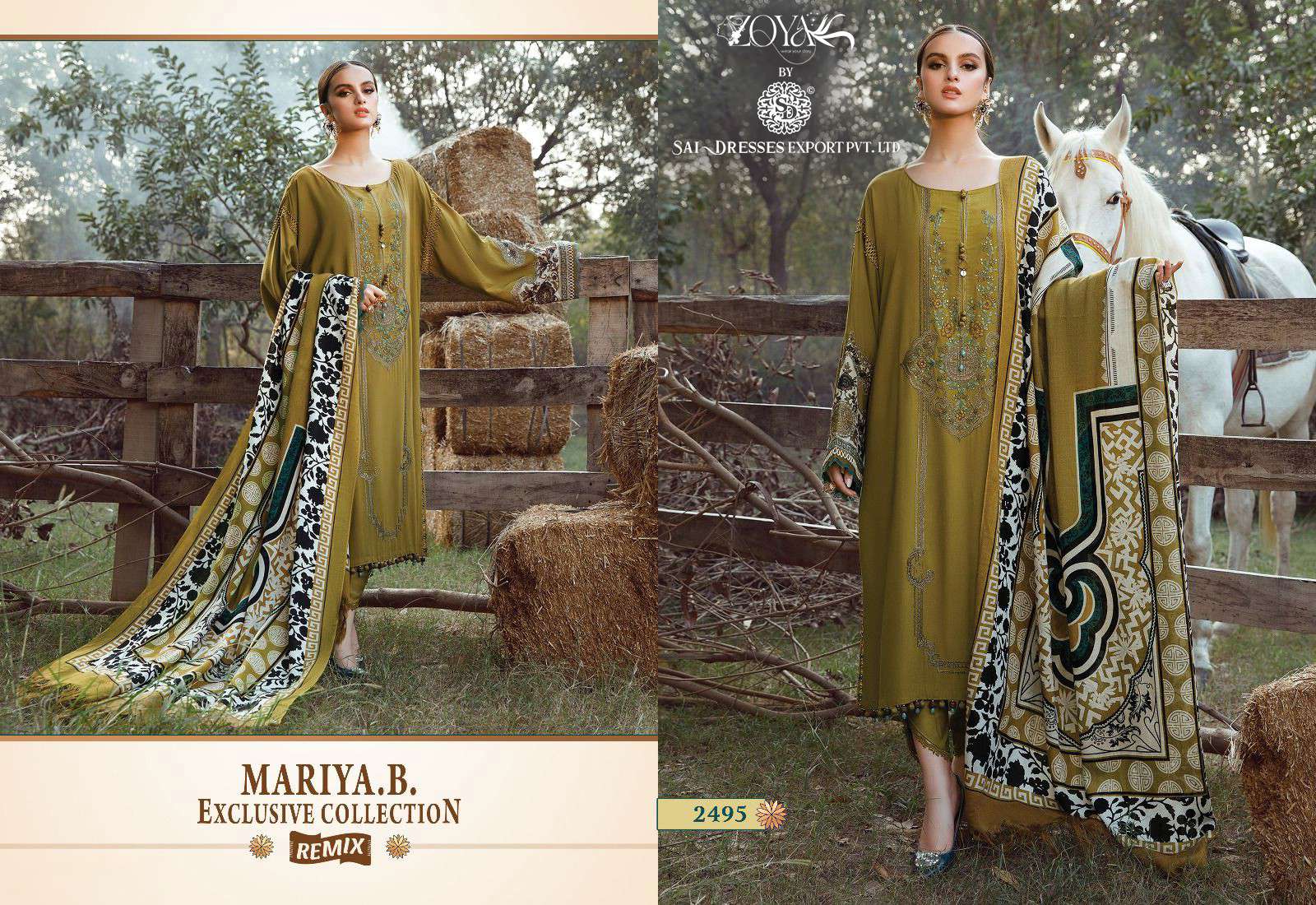 SAI DRESSES PRESENT MARIYA B EXCLUSIVE COLLECTION REMIX KASMIRI SELF EMBROIDERED PAKISTANI DESIGNER SUITS IN WHOLESALE RATE IN SURAT