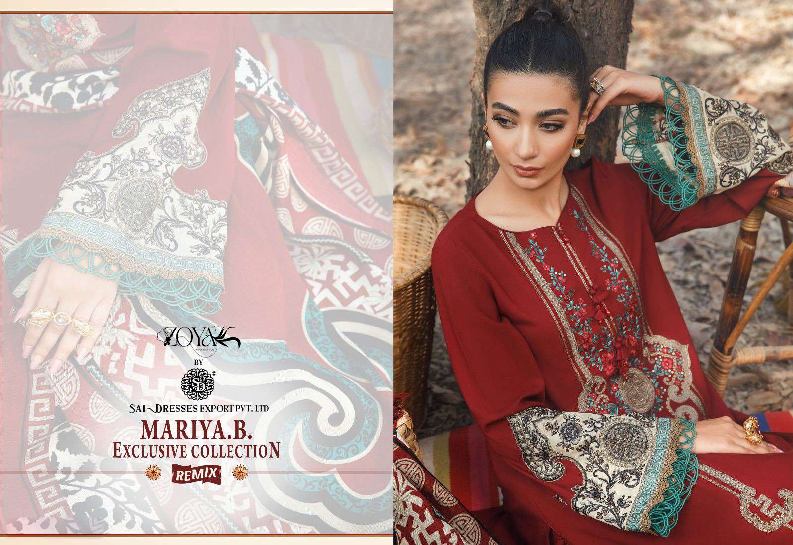 SAI DRESSES PRESENT MARIYA B EXCLUSIVE COLLECTION REMIX KASMIRI SELF EMBROIDERED PAKISTANI DESIGNER SUITS IN WHOLESALE RATE IN SURAT