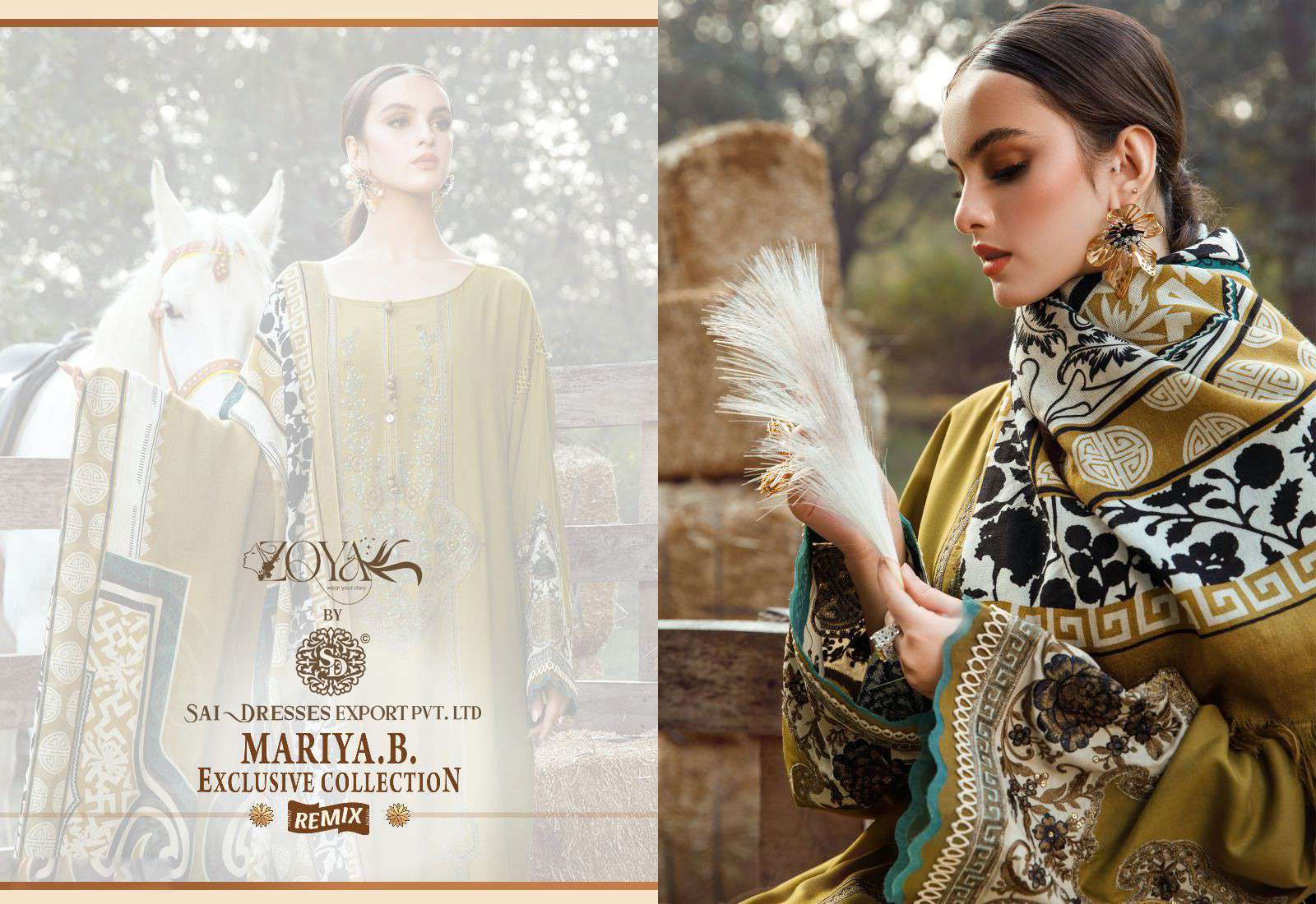 SAI DRESSES PRESENT MARIYA B EXCLUSIVE COLLECTION REMIX KASMIRI SELF EMBROIDERED PAKISTANI DESIGNER SUITS IN WHOLESALE RATE IN SURAT