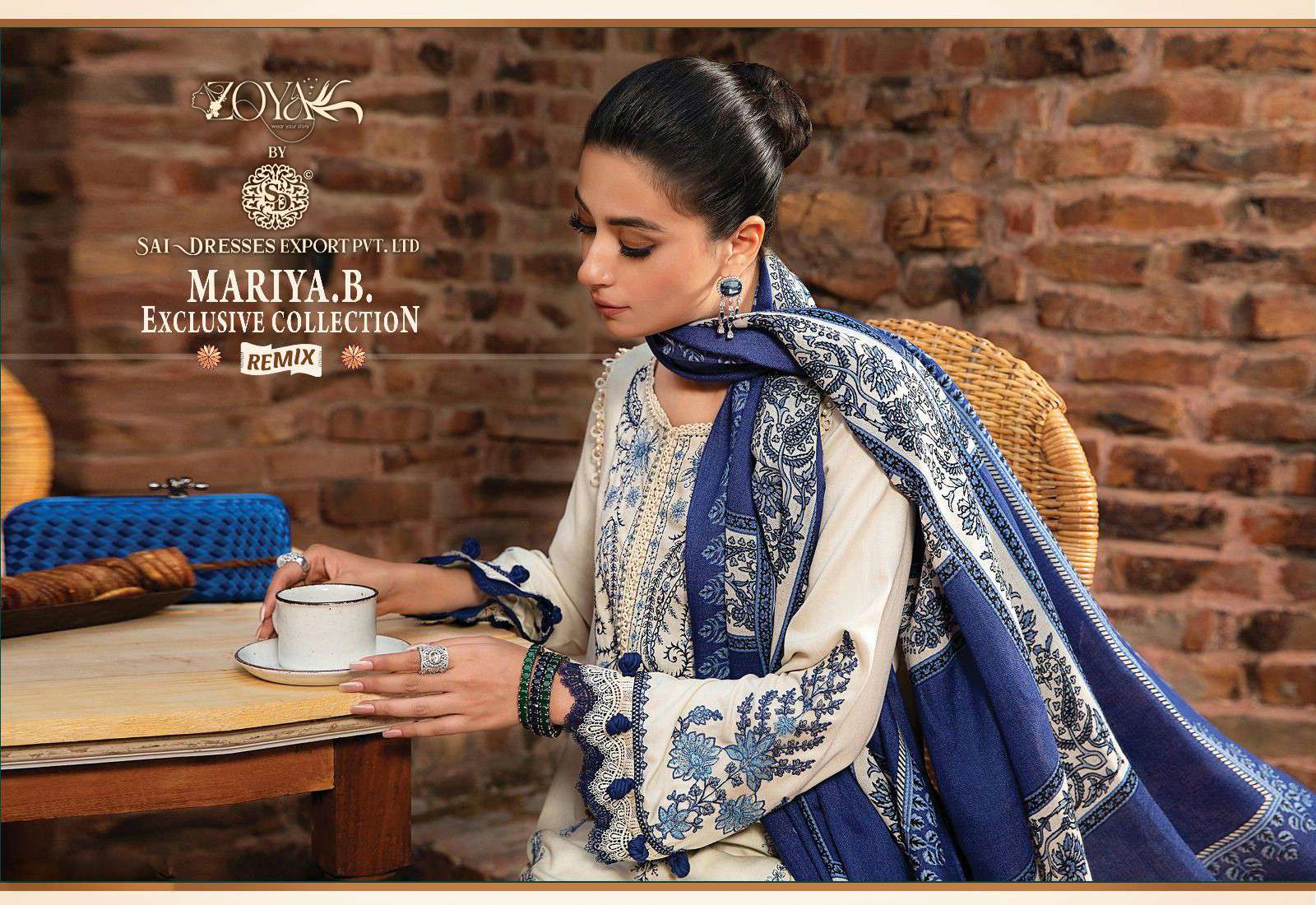 SAI DRESSES PRESENT MARIYA B EXCLUSIVE COLLECTION REMIX KASMIRI SELF EMBROIDERED PAKISTANI DESIGNER SUITS IN WHOLESALE RATE IN SURAT