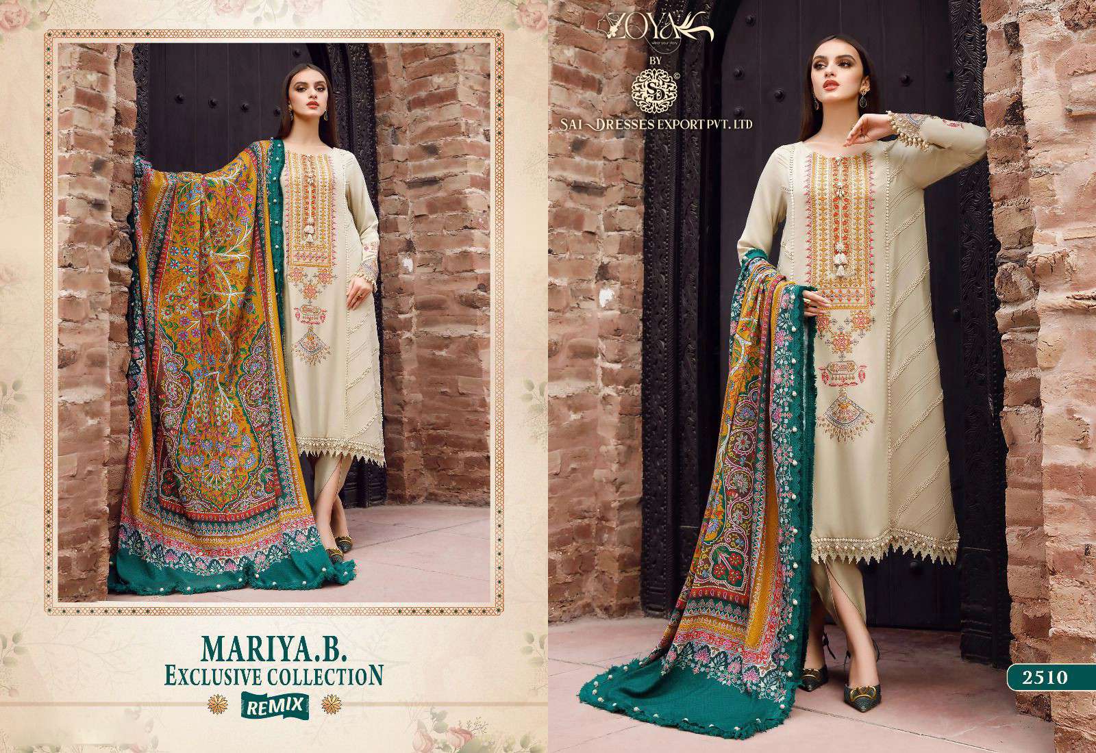 SAI DRESSES PRESENT MARIYA B EXCLUSIVE COLLECTION REMIX KASMIRI SELF EMBROIDERED PAKISTANI DESIGNER SUITS IN WHOLESALE RATE IN SURAT