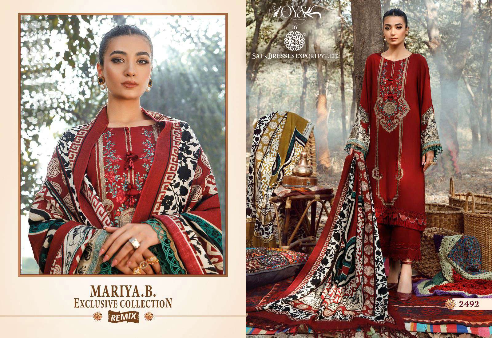 SAI DRESSES PRESENT MARIYA B EXCLUSIVE COLLECTION REMIX KASMIRI SELF EMBROIDERED PAKISTANI DESIGNER SUITS IN WHOLESALE RATE IN SURAT